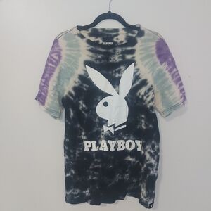 Playboy Tie-Dye  T-Shirt - Black and Purple